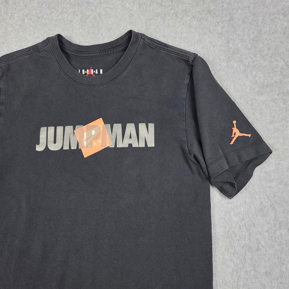Air Jordan Size Small Jumpman T-Shirt Black Short Sleeve Crewneck Sleeve Logo - Picture 5 of 12